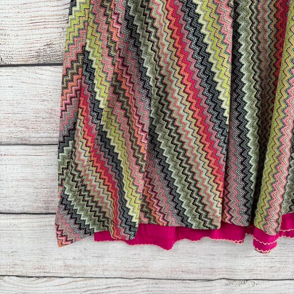 Anthropologie A+ Maeve Arely Knit Multi Color Chevron Maxi Skirt Womens 1X - Picture 4 of 11